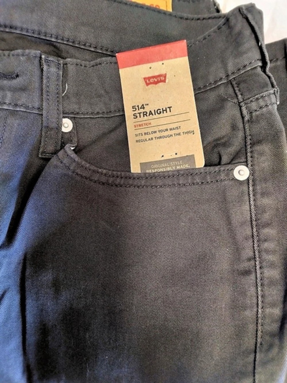 Mens Levi's 514 Straight Stretch Jeans in Gray 30x32 Nwt
